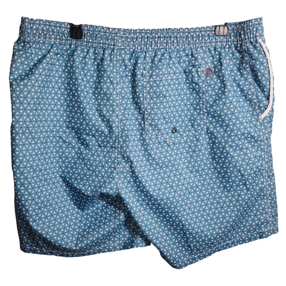 Mr Swim Mens‎ Blue Geometric Triangle Print Swim Trunks Board Shorts XXL 2923